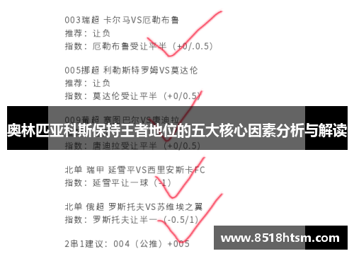 奥林匹亚科斯保持王者地位的五大核心因素分析与解读
